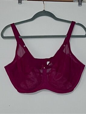 Wacoal Retro Chic Full Figure Lace Underwire Bra 855186 40DDD Red Sexy Boudoir